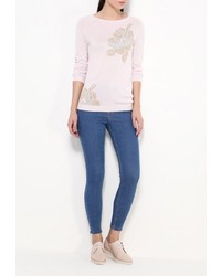 Женский розовый свитер с круглым вырезом от Bestia