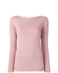 Женский розовый свитер с круглым вырезом от Blanca