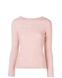 Женский розовый свитер с круглым вырезом от Blugirl