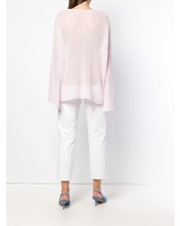 Женский розовый свитер с круглым вырезом от Semicouture
