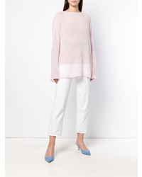 Женский розовый свитер с круглым вырезом от Semicouture
