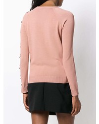 Женский розовый свитер с круглым вырезом от RED Valentino