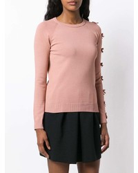 Женский розовый свитер с круглым вырезом от RED Valentino