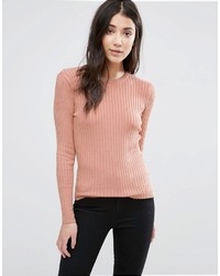 Женский розовый свитер с круглым вырезом от Brave Soul