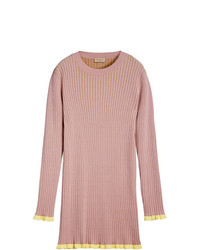 Женский розовый свитер с круглым вырезом от Burberry