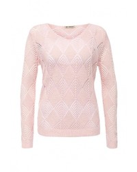 Женский розовый свитер с круглым вырезом от By Swan