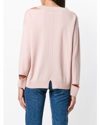 Женский розовый свитер с круглым вырезом от Pinko