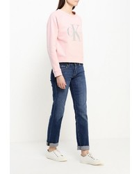 Женский розовый свитер с круглым вырезом от Calvin Klein Jeans