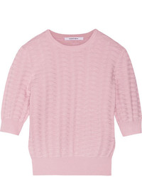 Женский розовый свитер с круглым вырезом от Carven