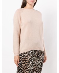 Женский розовый свитер с круглым вырезом от Forte Forte