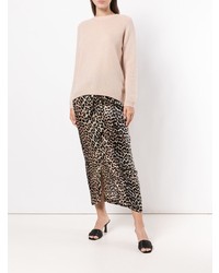 Женский розовый свитер с круглым вырезом от Forte Forte