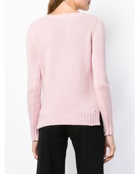 Женский розовый свитер с круглым вырезом от Aragona