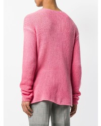 Мужской розовый свитер с круглым вырезом от Ermanno Scervino