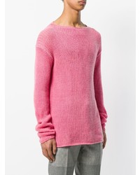 Мужской розовый свитер с круглым вырезом от Ermanno Scervino