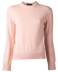 Женский розовый свитер с круглым вырезом от Cédric Charlier
