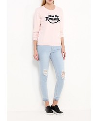 Женский розовый свитер с круглым вырезом от Chic Chic