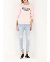 Женский розовый свитер с круглым вырезом от Chic Chic