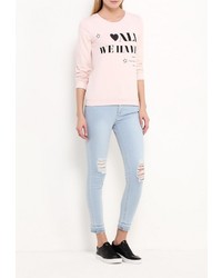 Женский розовый свитер с круглым вырезом от Chic Chic