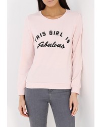 Женский розовый свитер с круглым вырезом от Chic Chic