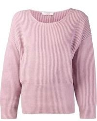 Женский розовый свитер с круглым вырезом от Chloé