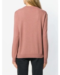 Женский розовый свитер с круглым вырезом от Alysi