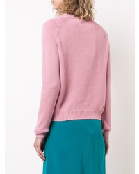 Женский розовый свитер с круглым вырезом от Alexandra Golovanoff