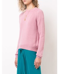 Женский розовый свитер с круглым вырезом от Alexandra Golovanoff