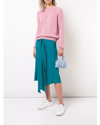 Женский розовый свитер с круглым вырезом от Alexandra Golovanoff