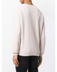 Мужской розовый свитер с круглым вырезом от Saint Laurent