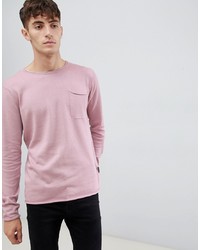 Мужской розовый свитер с круглым вырезом от D-struct