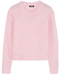 Женский розовый свитер с круглым вырезом от DKNY