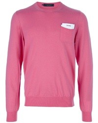 Мужской розовый свитер с круглым вырезом от DSquared
