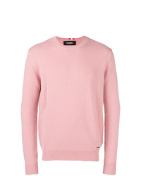 Мужской розовый свитер с круглым вырезом от DSQUARED2