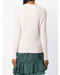 Женский розовый свитер с круглым вырезом от Le Kasha