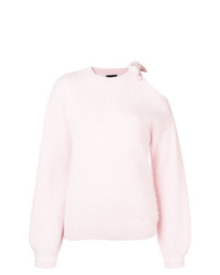 Женский розовый свитер с круглым вырезом от Emporio Armani