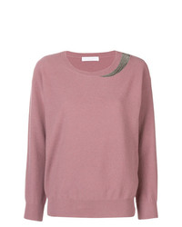 Женский розовый свитер с круглым вырезом от Fabiana Filippi