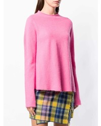 Женский розовый свитер с круглым вырезом от Aspesi