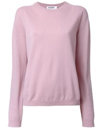 Женский розовый свитер с круглым вырезом от Jil Sander