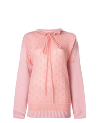 Женский розовый свитер с круглым вырезом от JW Anderson