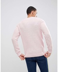Мужской розовый свитер с круглым вырезом от Pull&Bear