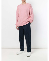 Мужской розовый свитер с круглым вырезом от Universal Works