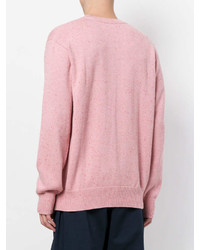 Мужской розовый свитер с круглым вырезом от Universal Works