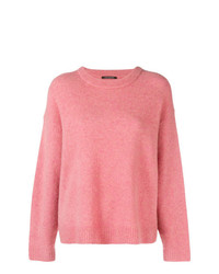 Женский розовый свитер с круглым вырезом от Luisa Cerano
