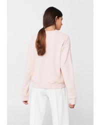 Женский розовый свитер с круглым вырезом от Mango