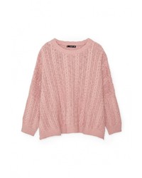 Женский розовый свитер с круглым вырезом от Mango