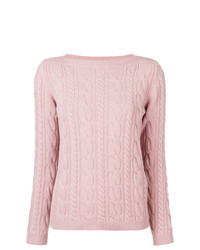 Женский розовый свитер с круглым вырезом от Max Mara