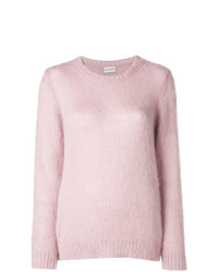 Женский розовый свитер с круглым вырезом от Moncler