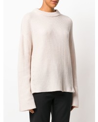 Женский розовый свитер с круглым вырезом от Le Kasha