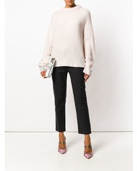 Женский розовый свитер с круглым вырезом от Le Kasha