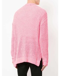 Мужской розовый свитер с круглым вырезом от Education From Youngmachines